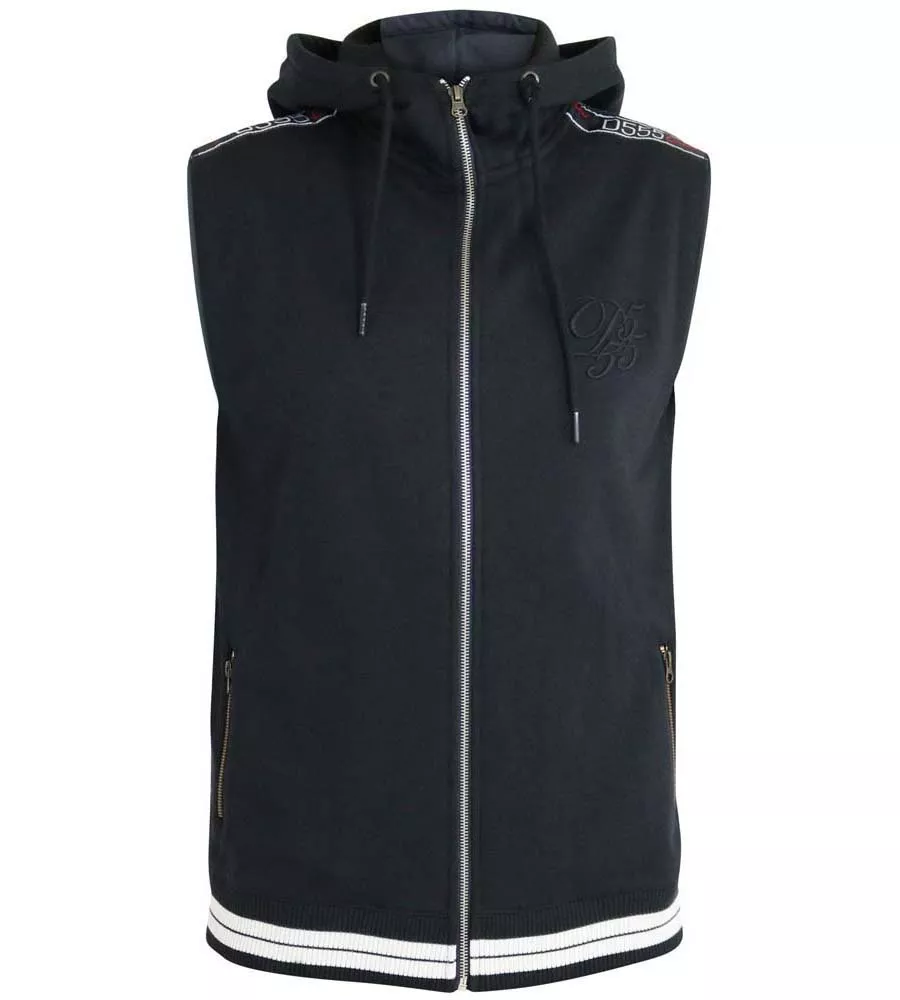 D555 Couture Sleeveless Hoodie With Taping Detail and (Chemung 1)