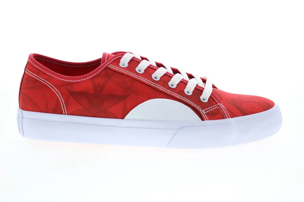 DC Men's Red Canvas Skate Sneakers - ADYS300629