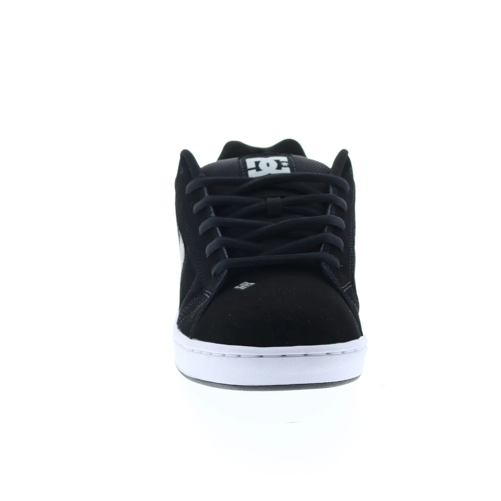 DC NET 302361-XKSS Men's Black Nubuck Lace Up Skate-Inspired Sneakers.