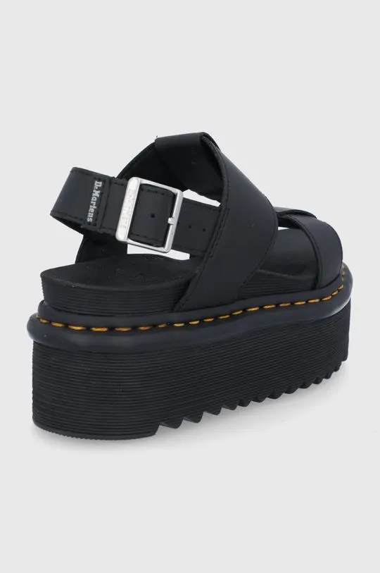 Dr. Martens Black Leather Francis Women's Sandals