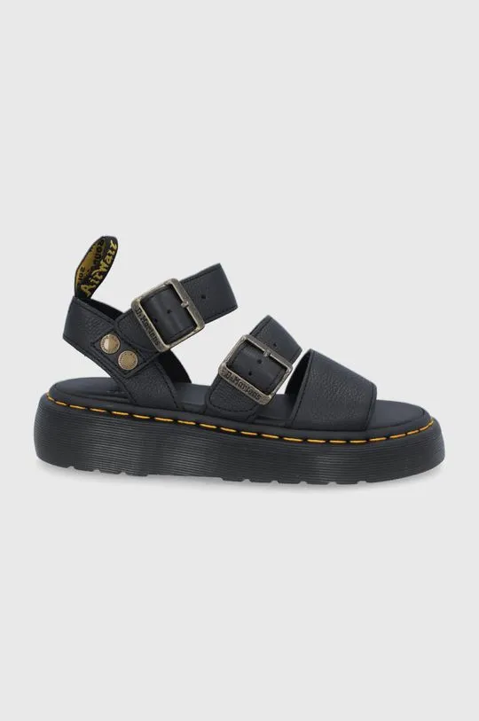 Dr. Martens Black Leather Gryphon Quad Women's Sandals