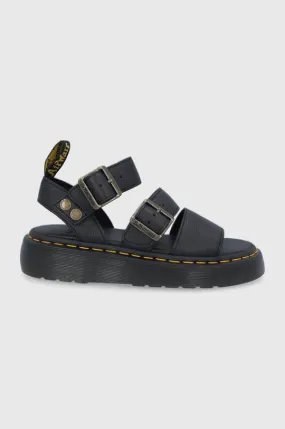 Dr. Martens Black Leather Gryphon Quad Women's Sandals