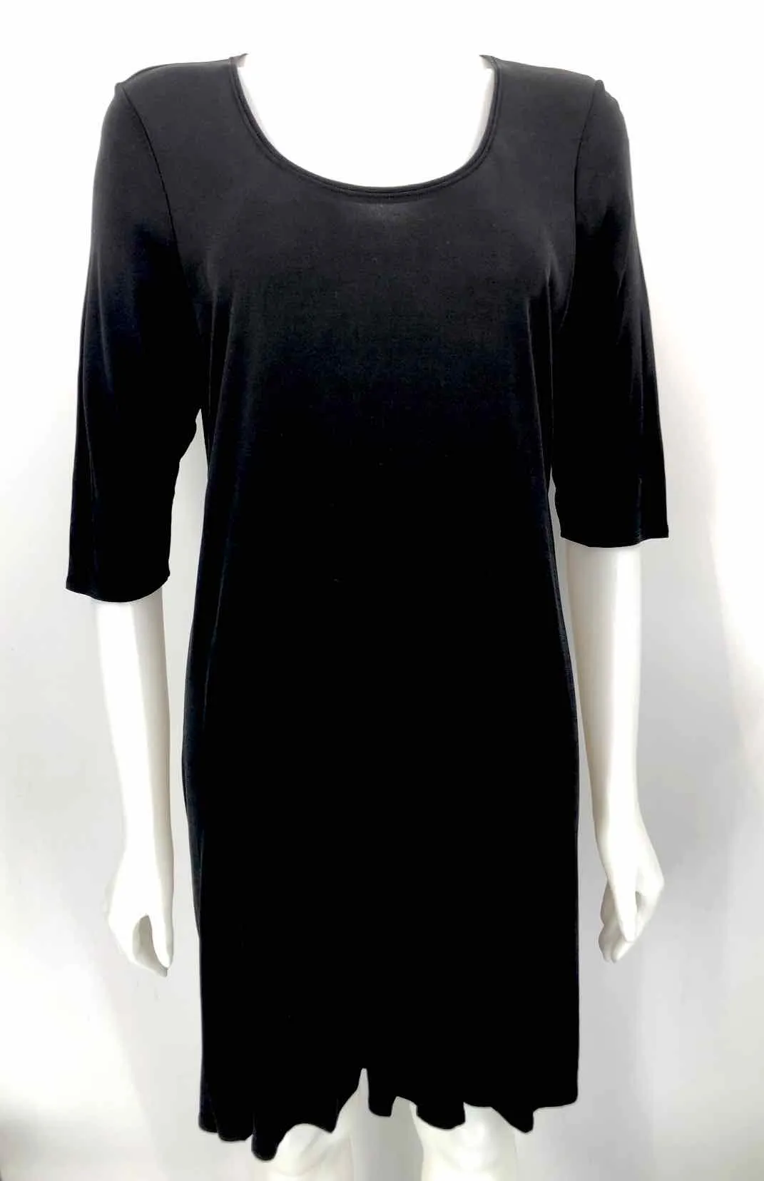 Black Silk Short Sleeves Tunic Size X-LARGE Dress by EILEEN FISHER