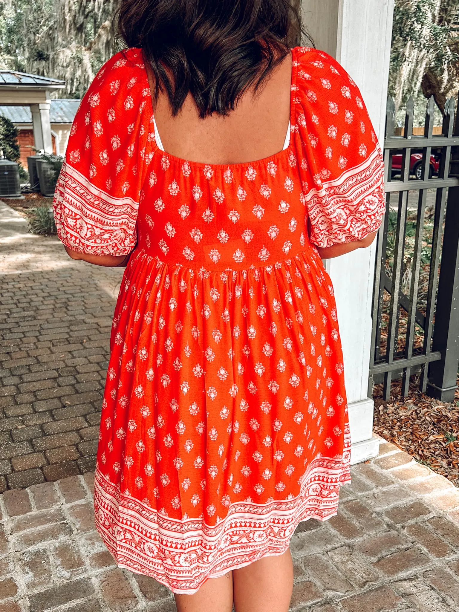 Firework Border Dress | Vibrant Red