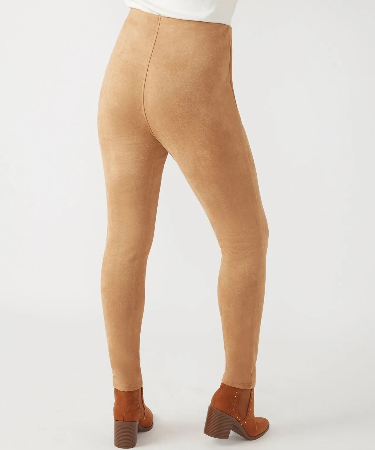 Tummy Control Leggings by First Avenue in Suede Material