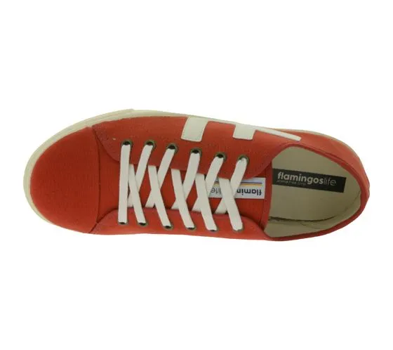 FLAMINGOS LIFE RANCHO RED IVORY Low-Top Sneakers Sustainable Leisure Shoes Everyday Sneakers Made in Spain Red/White