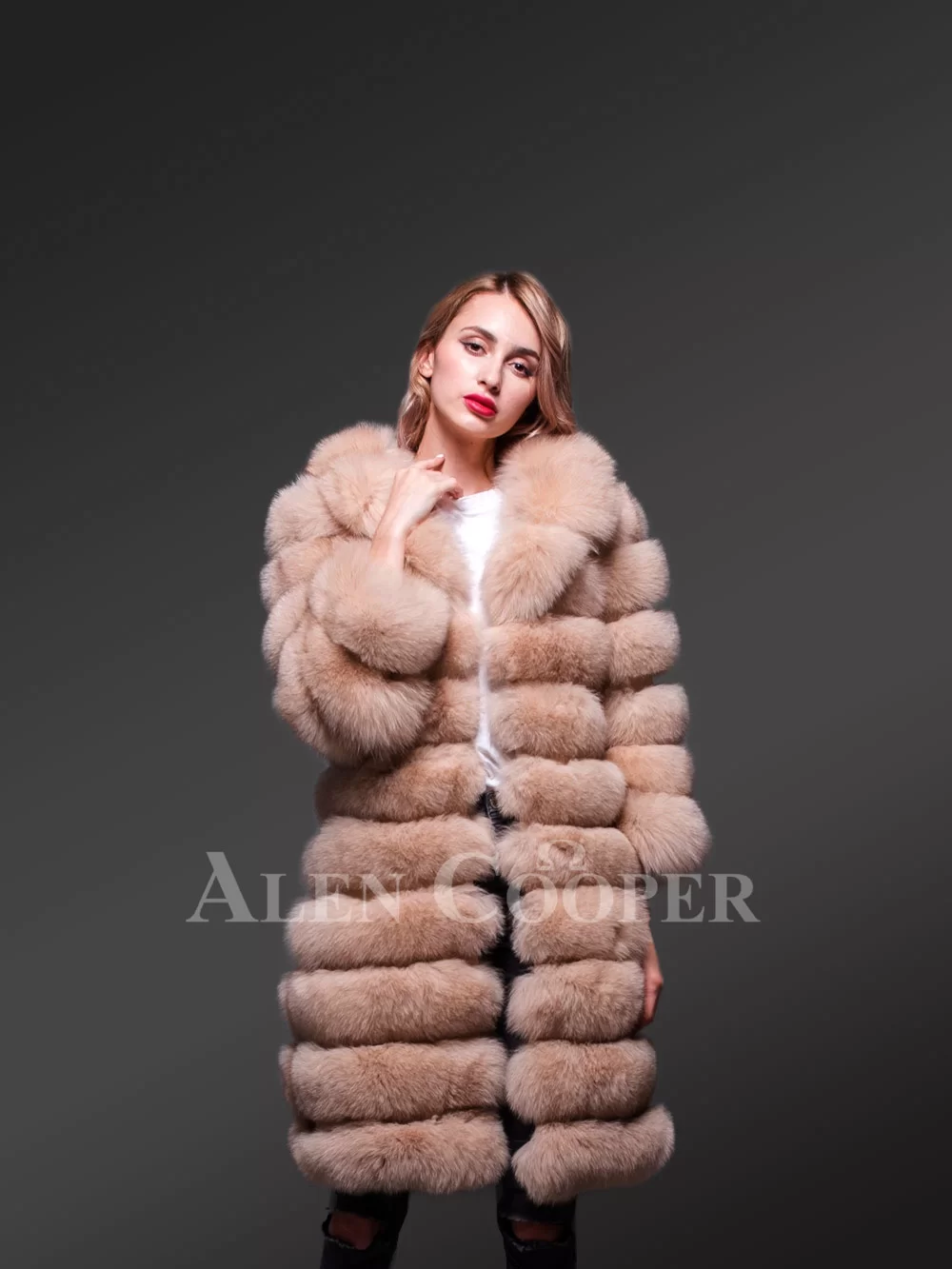 Women's Long Fox Fur Coat