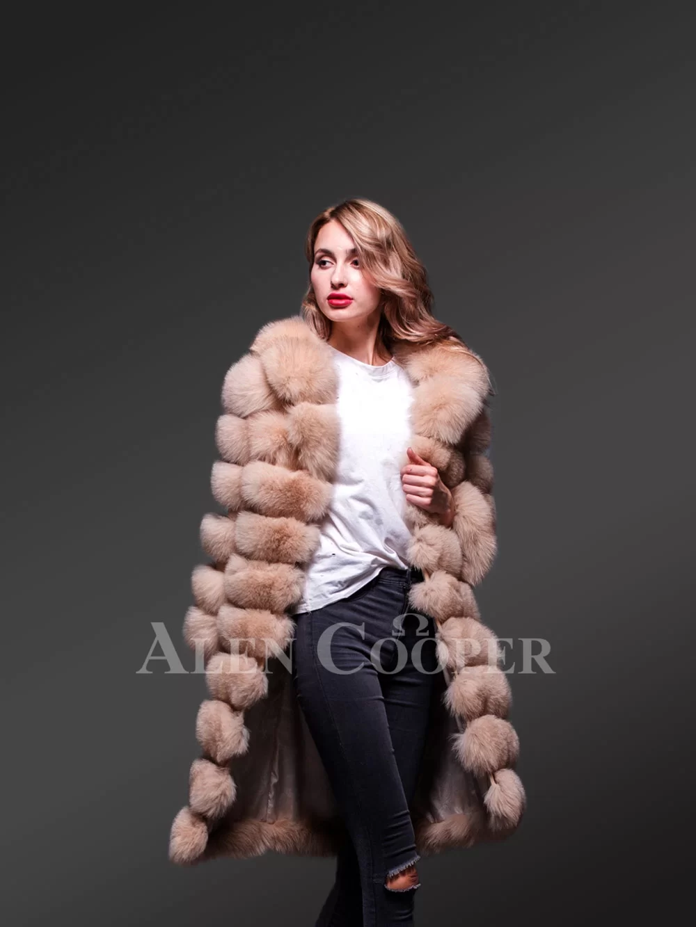 Women's Long Fox Fur Coat