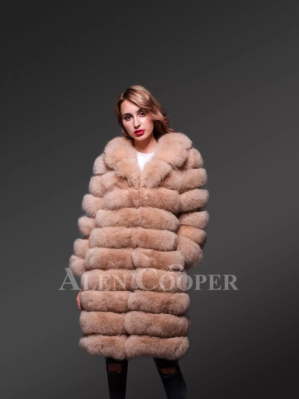 Women's Long Fox Fur Coat