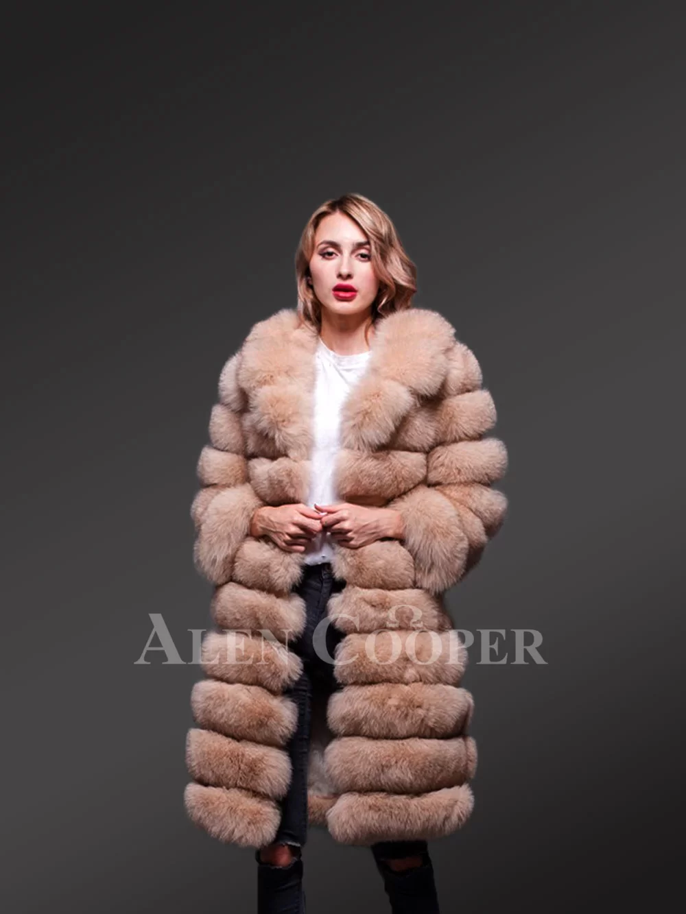 Women's Long Fox Fur Coat