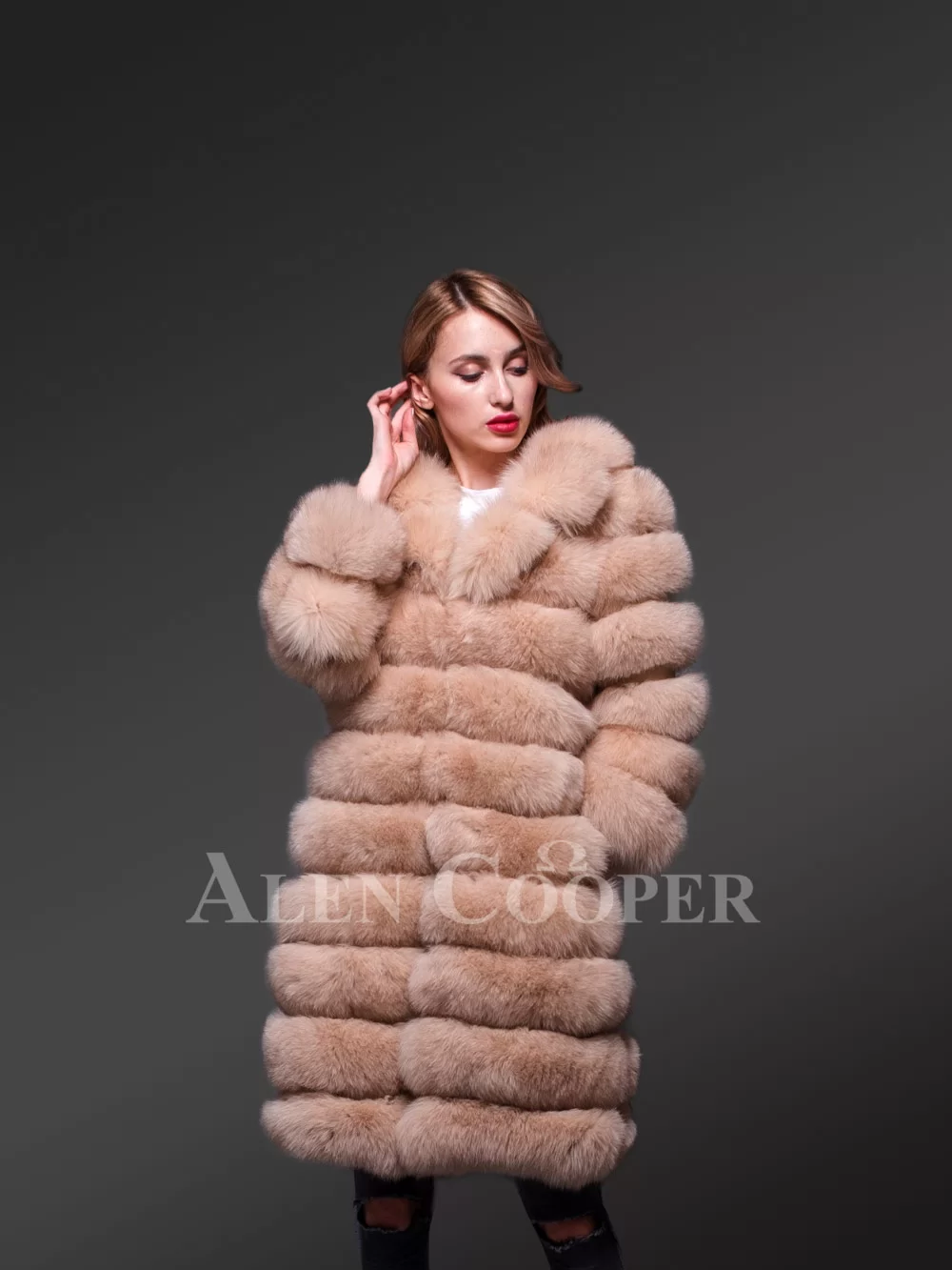 Women's Long Fox Fur Coat