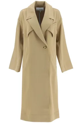 Ganni Beige Long Waterproof Coat