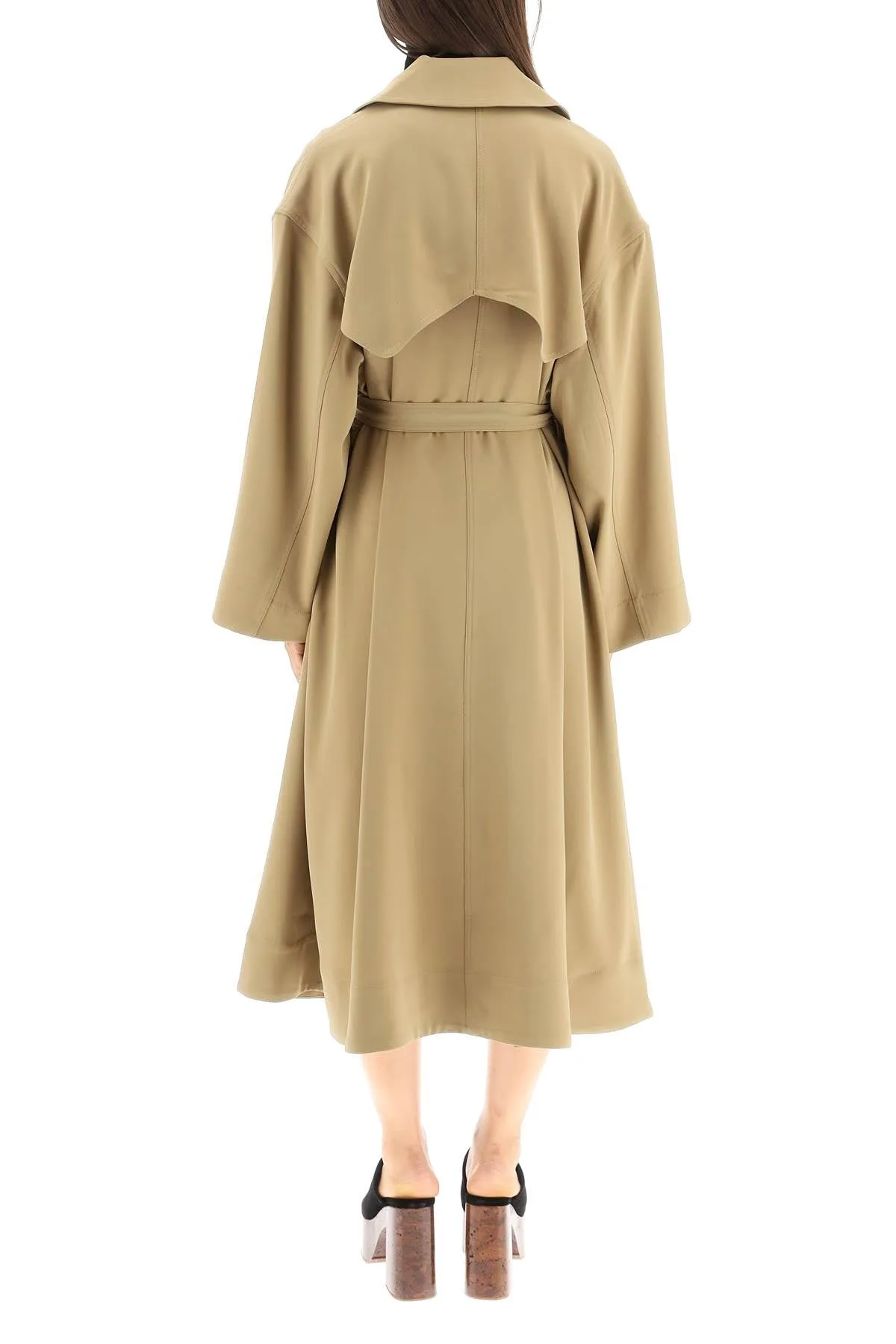 Ganni Beige Long Waterproof Coat