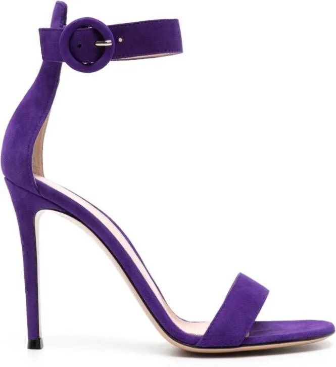 Gianvito Rossi Purple Suede Sandals Portofino 85mm