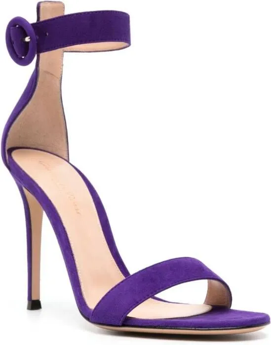 Gianvito Rossi Purple Suede Sandals Portofino 85mm