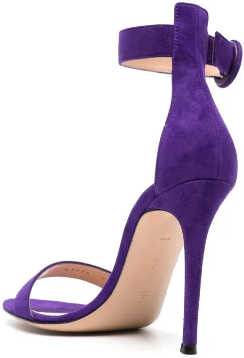 Gianvito Rossi Purple Suede Sandals Portofino 85mm