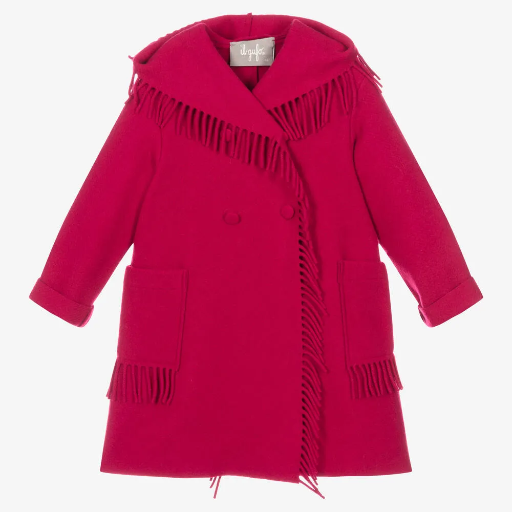 Fuchsia Pink Wool Coat for Girls: Shop Now