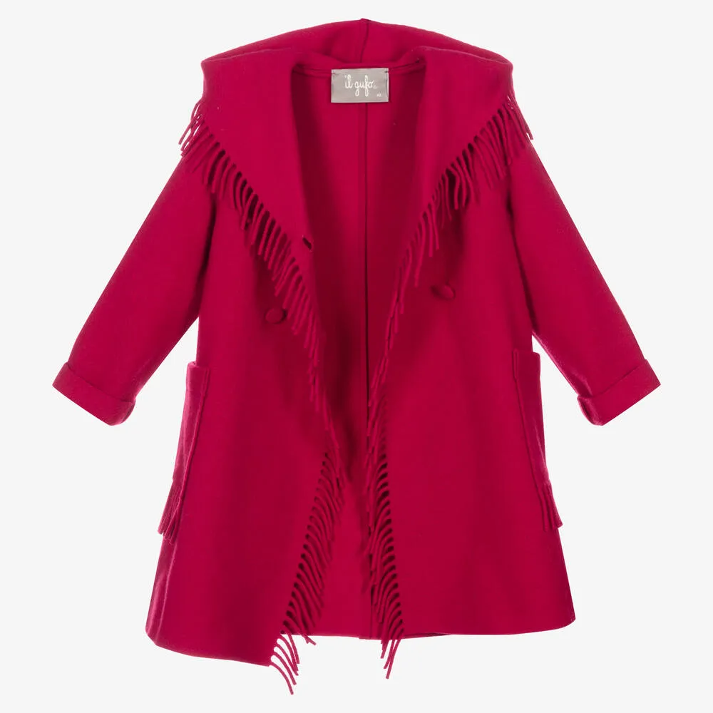 Fuchsia Pink Wool Coat for Girls: Shop Now