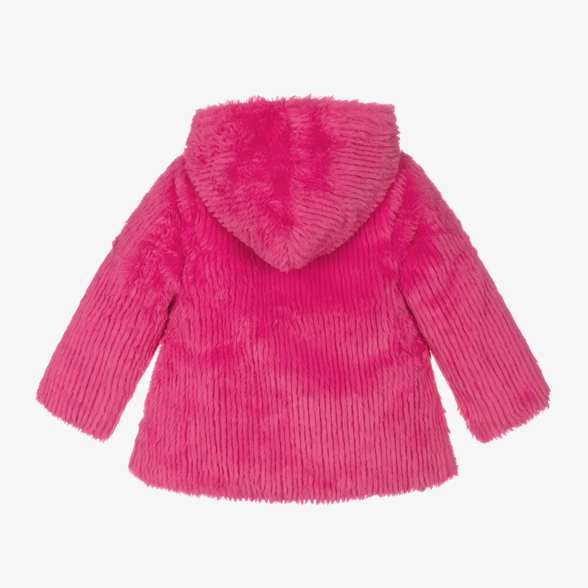 Pink Girls Faux Fur Hooded Coat