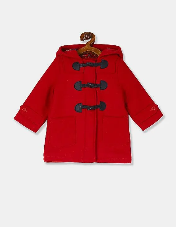 Girls' Stylish Red Hooded Duffle Coat by GAP