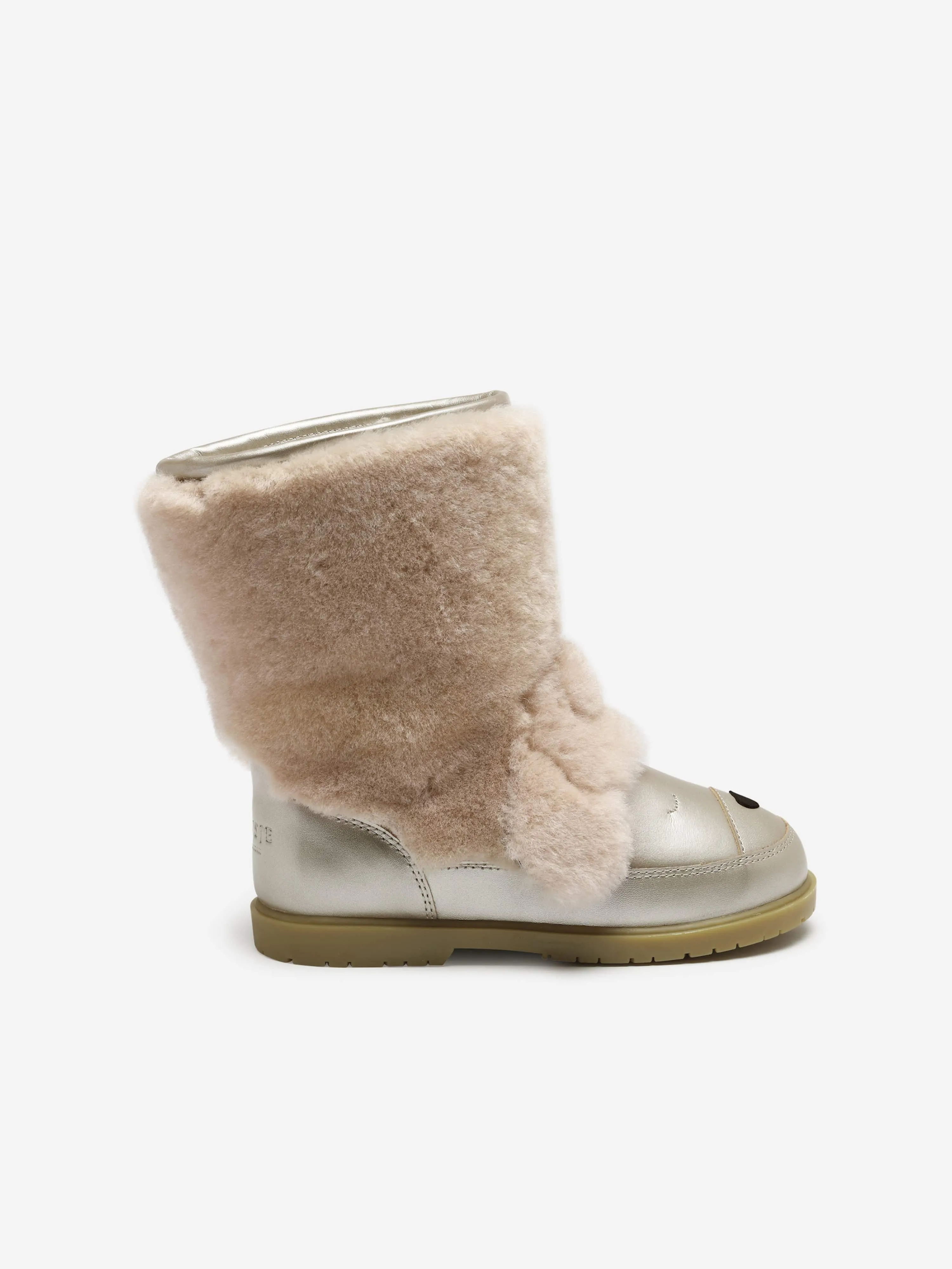 Girls Beige Poodle Boots - Wadudu Exclusive