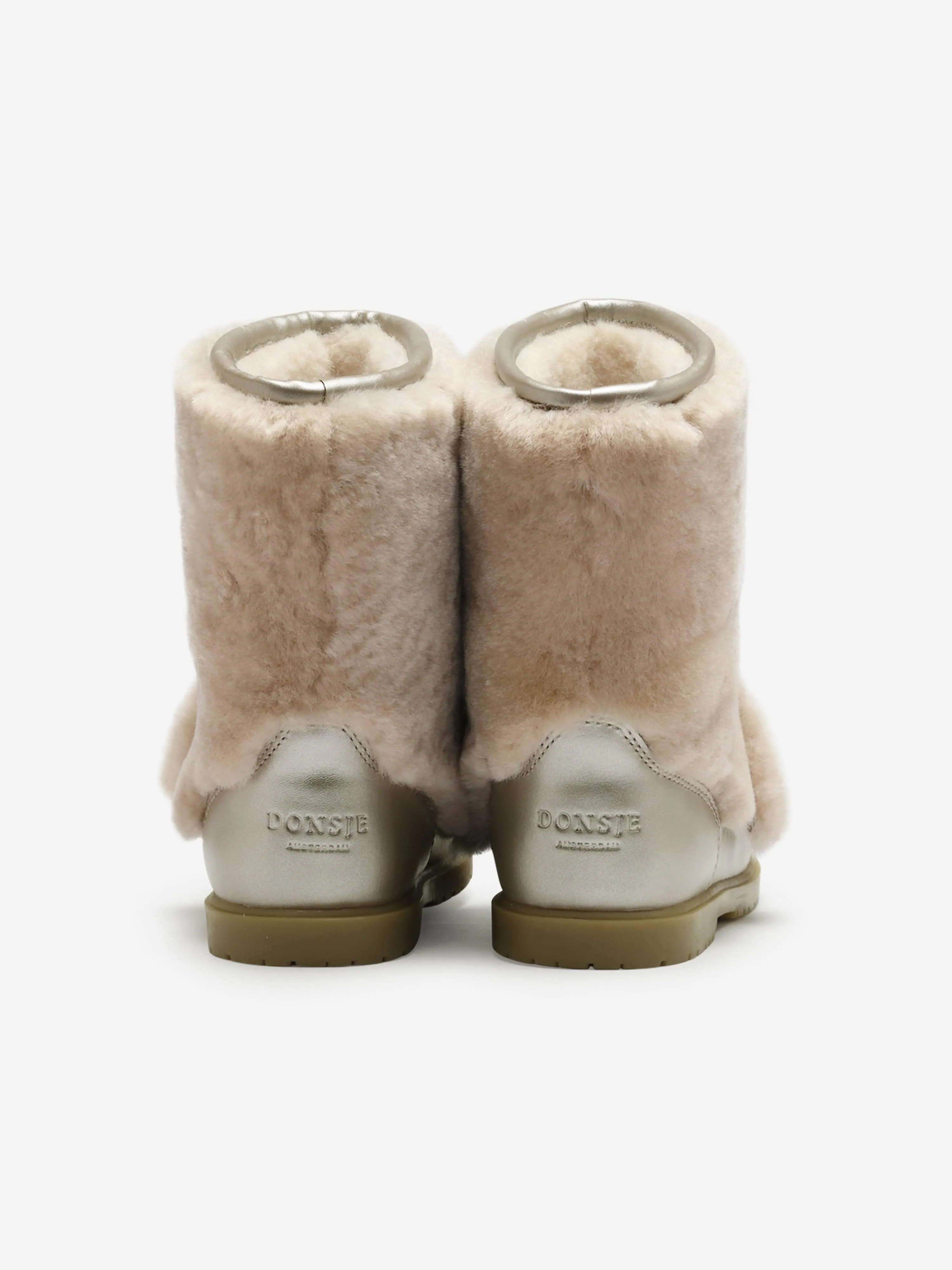 Girls Beige Poodle Boots - Wadudu Exclusive