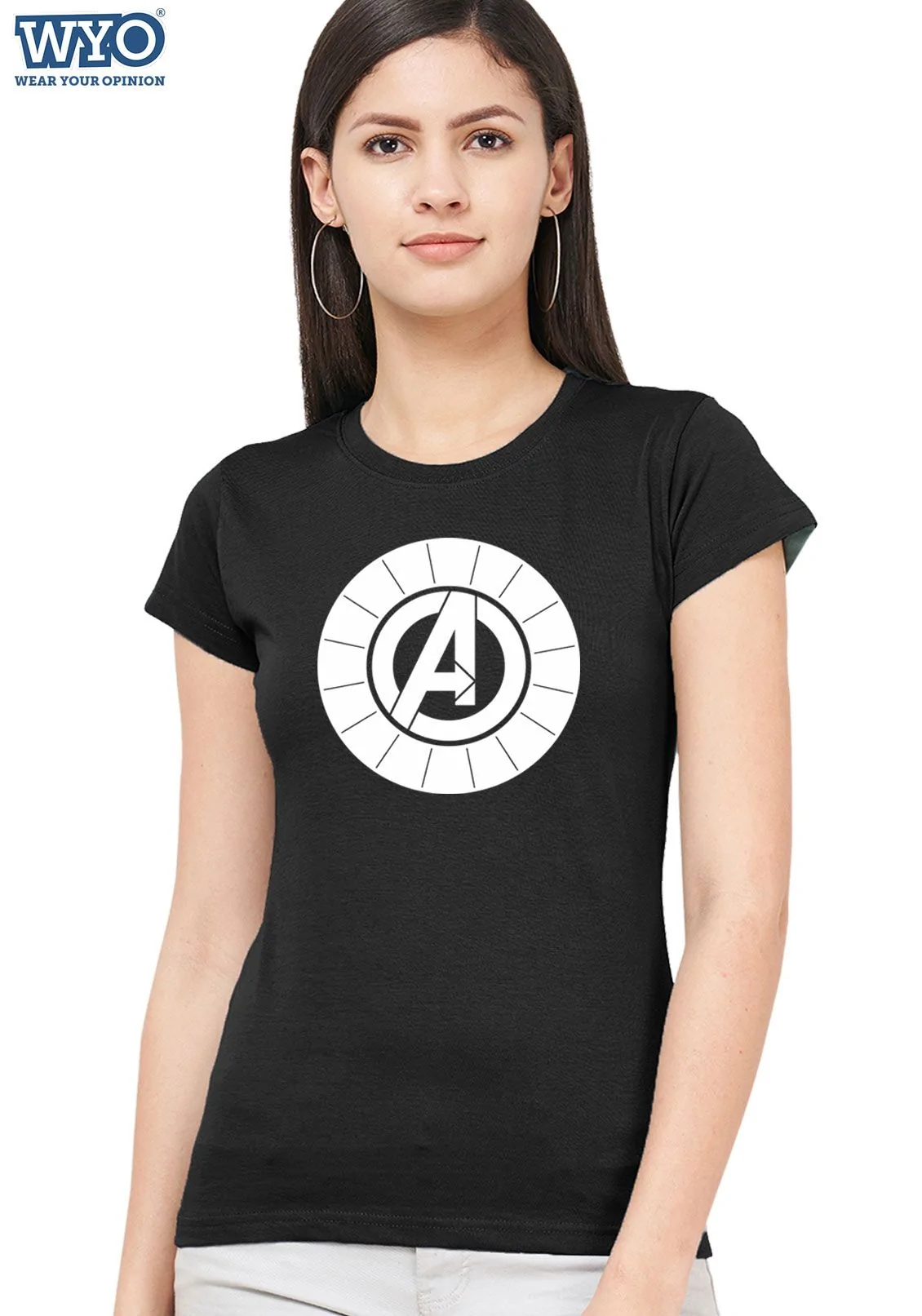 Glow In The Dark Women's Tshirt with Avengers Icons