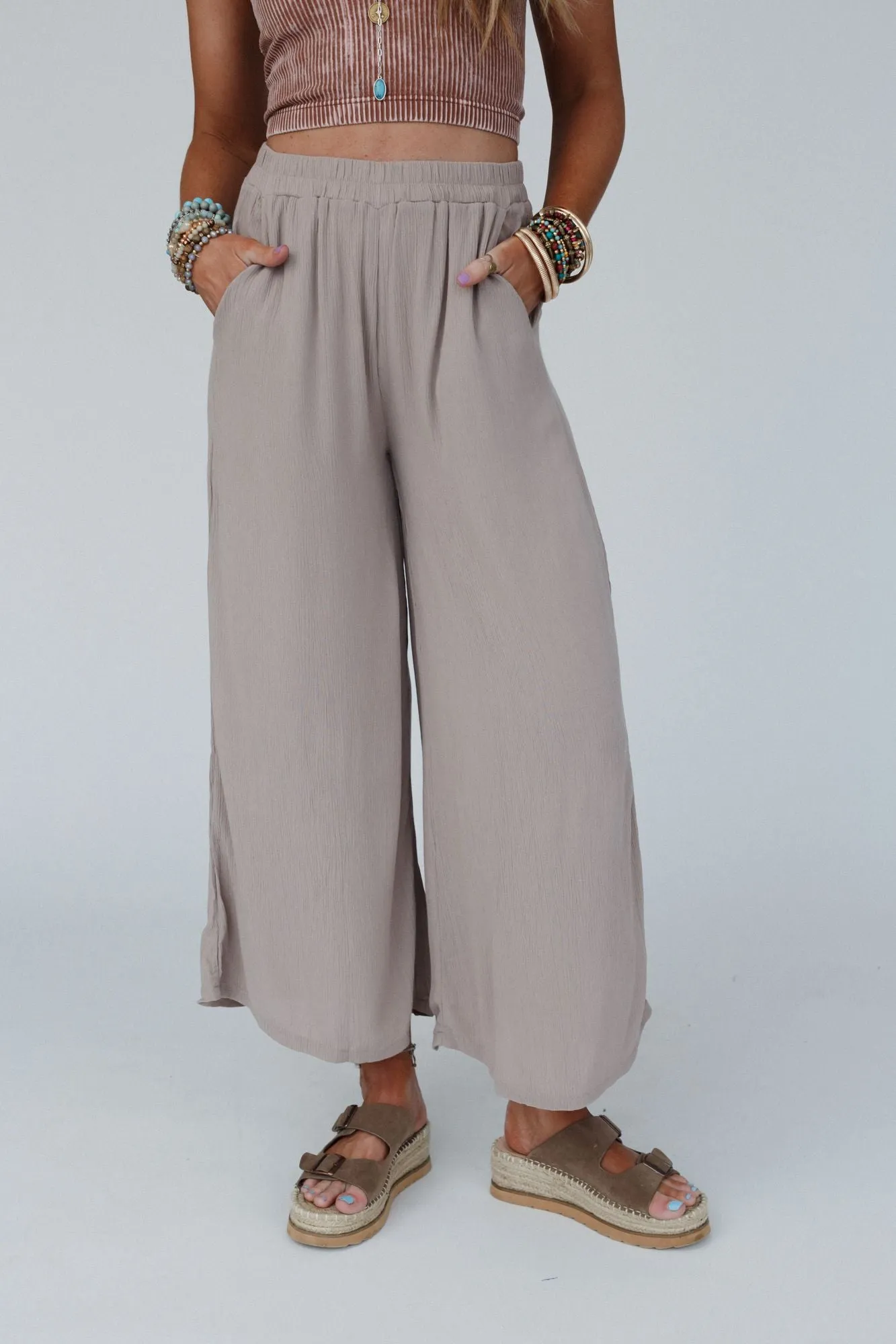 Ash Mocha Wide Leg Pants in Go With The Flow Style