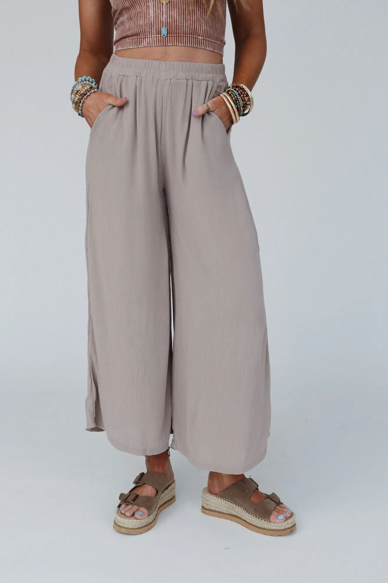 Ash Mocha Wide Leg Pants in Go With The Flow Style