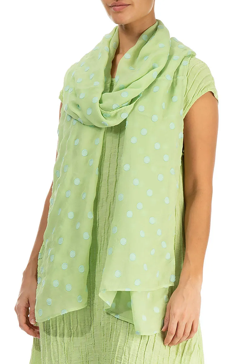 Green Dotty Sorbet Silk Scarf