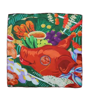 Green Lechon Pocket Square