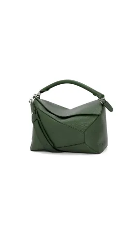 Green Puzzle Bag in Calfskin - Bottle Green