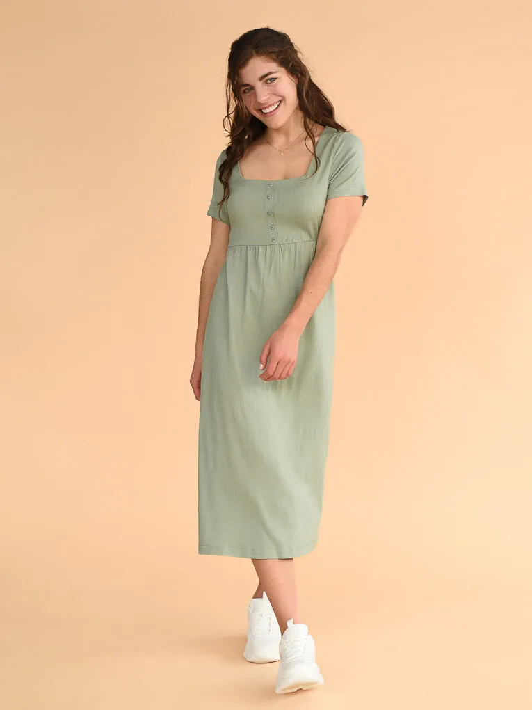 Green Square Neckline Dress by Alice