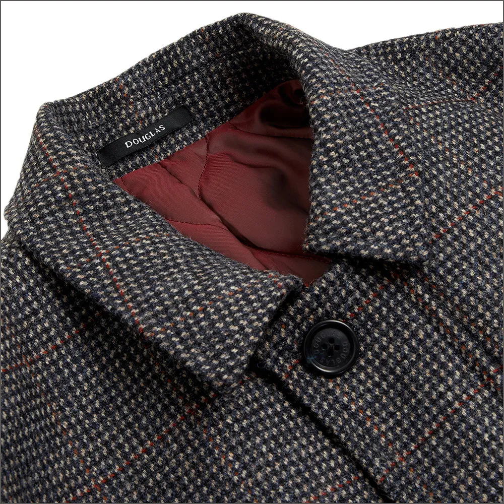 Grey Check Car Coat by Douglas Frampton