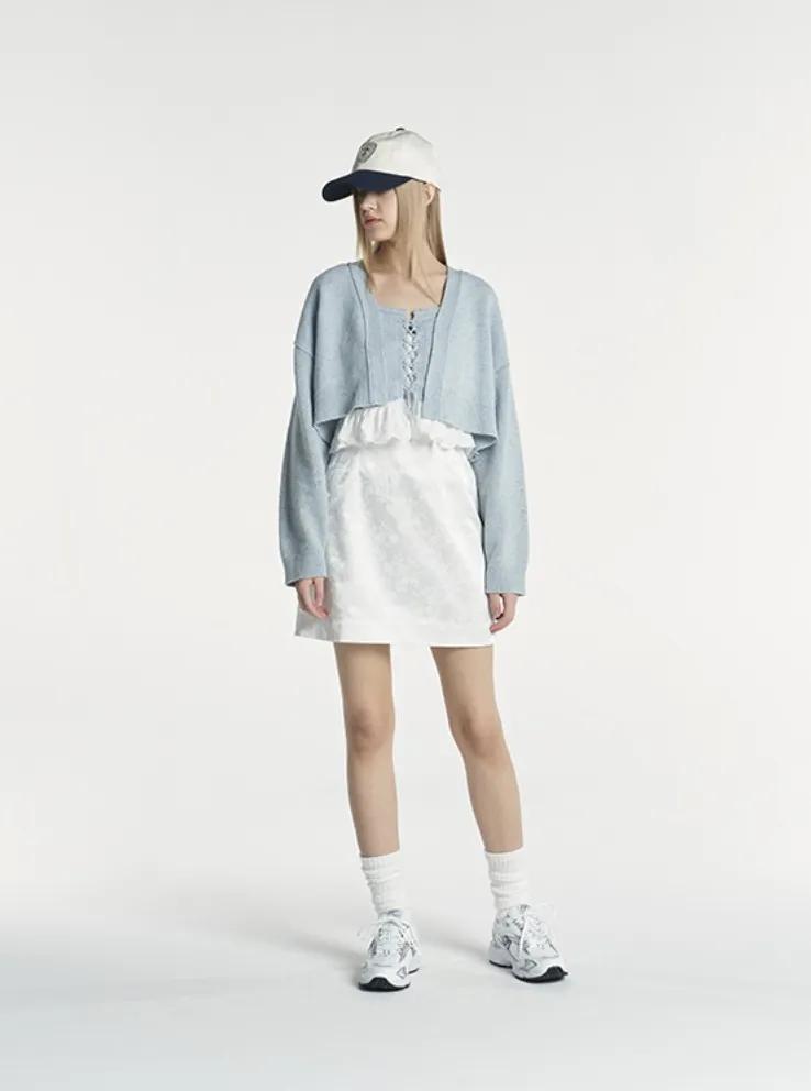 Grove  |Street Style Plain Cotton Short Sleeves Logo Cardigans