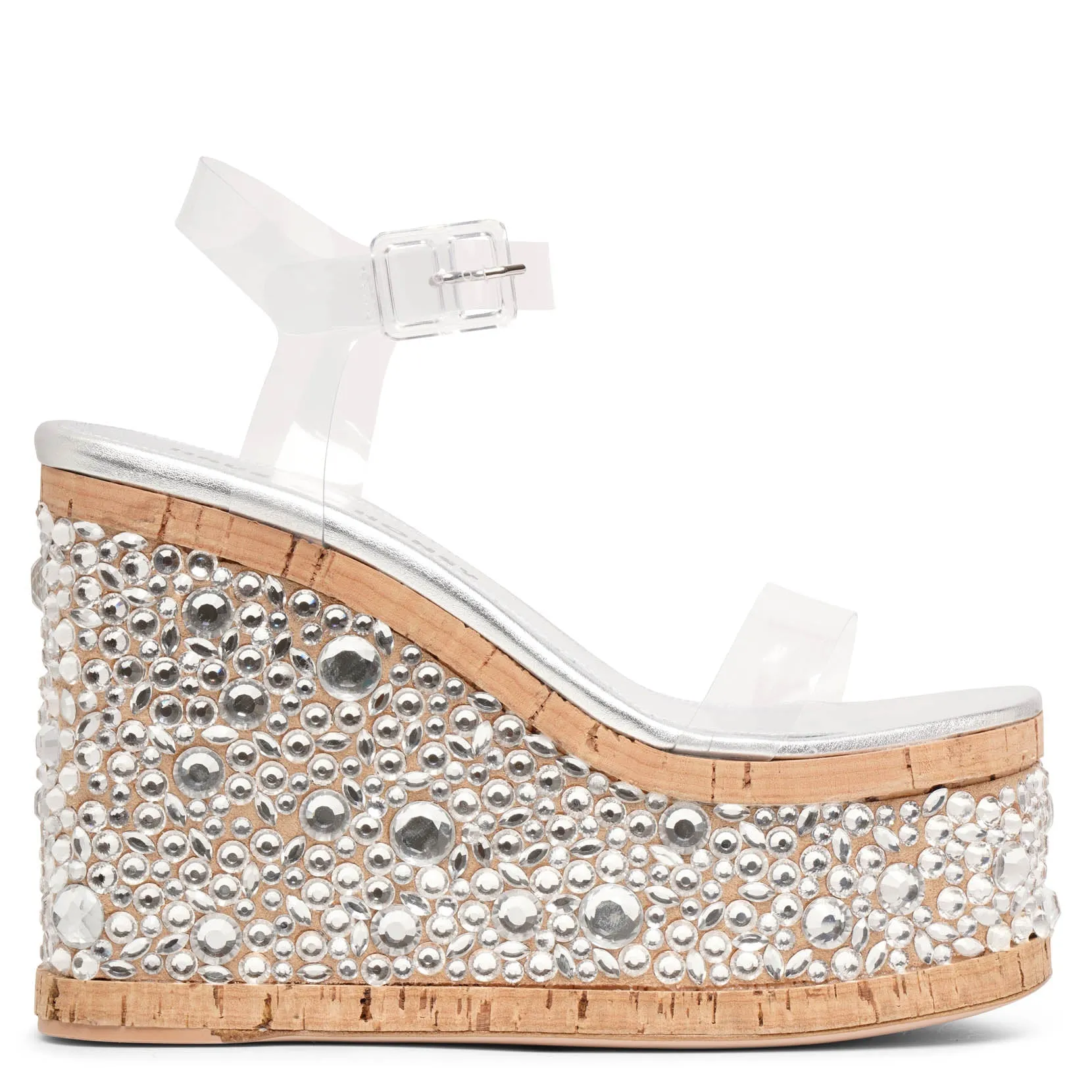 Haus of Honey Croco Crystal Clear PVC Platform Sandals