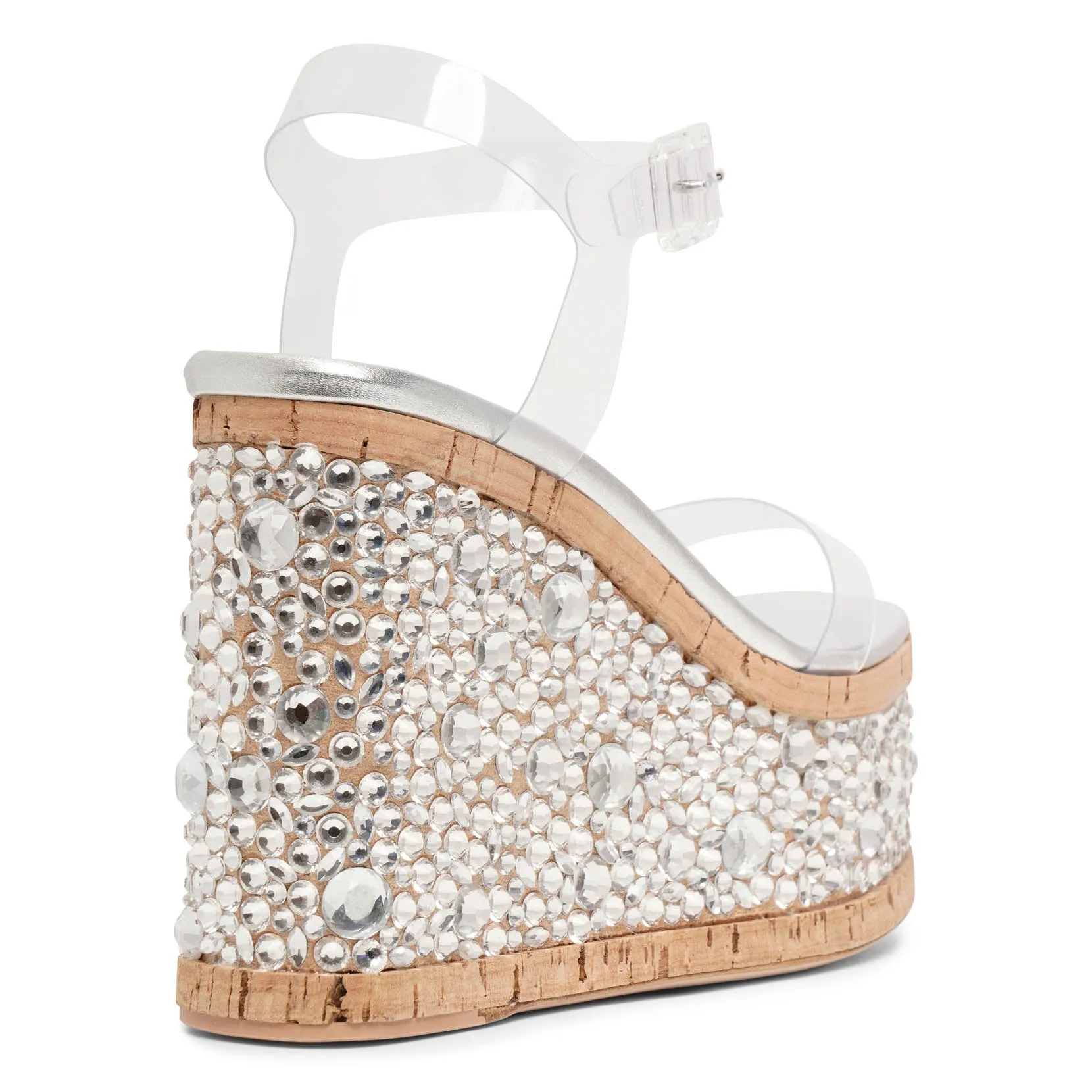 Haus of Honey Croco Crystal Clear PVC Platform Sandals