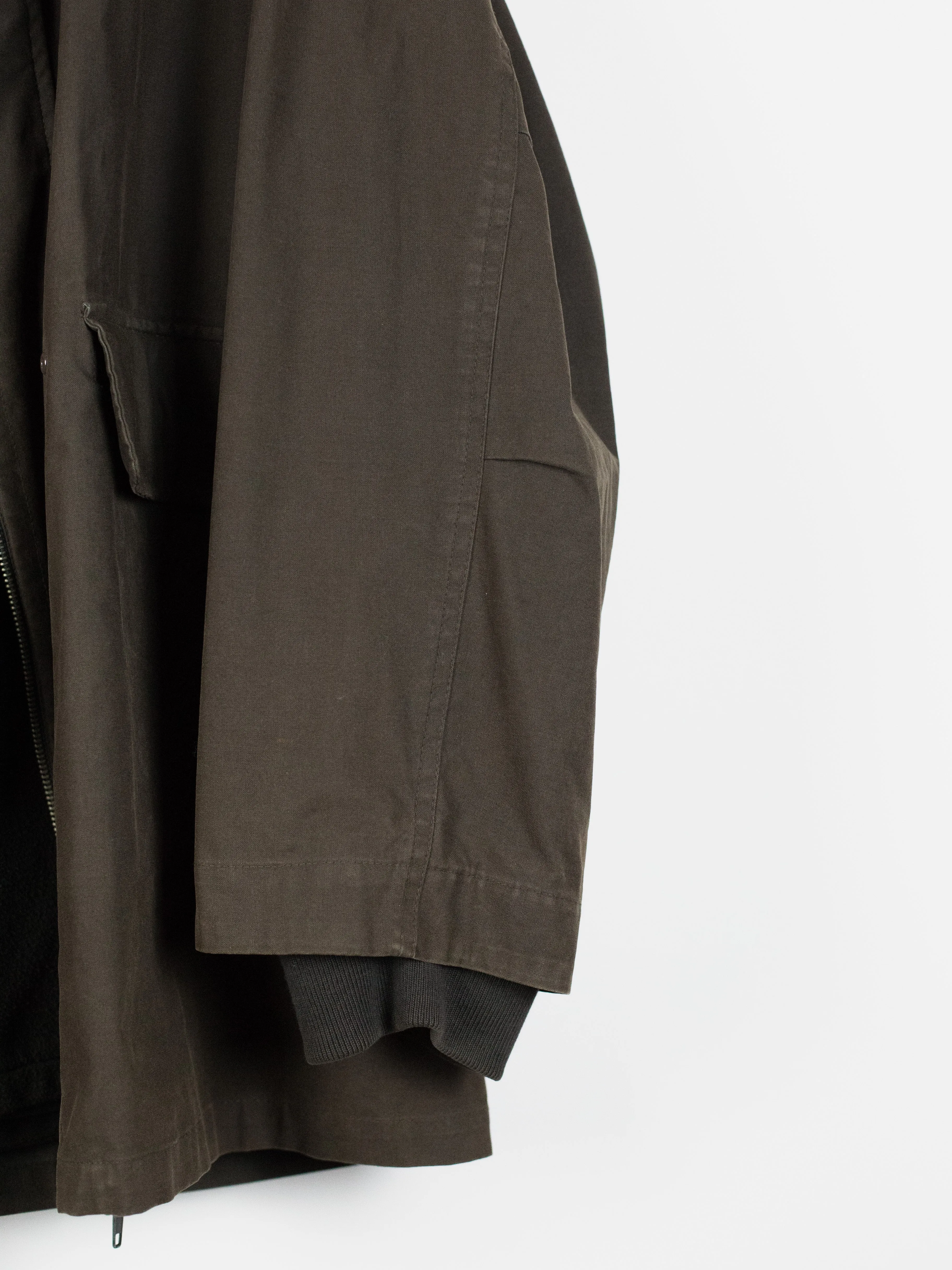 Helmut Lang Autum Winter 1998 Military Parka with Detachable Fleece Lining.