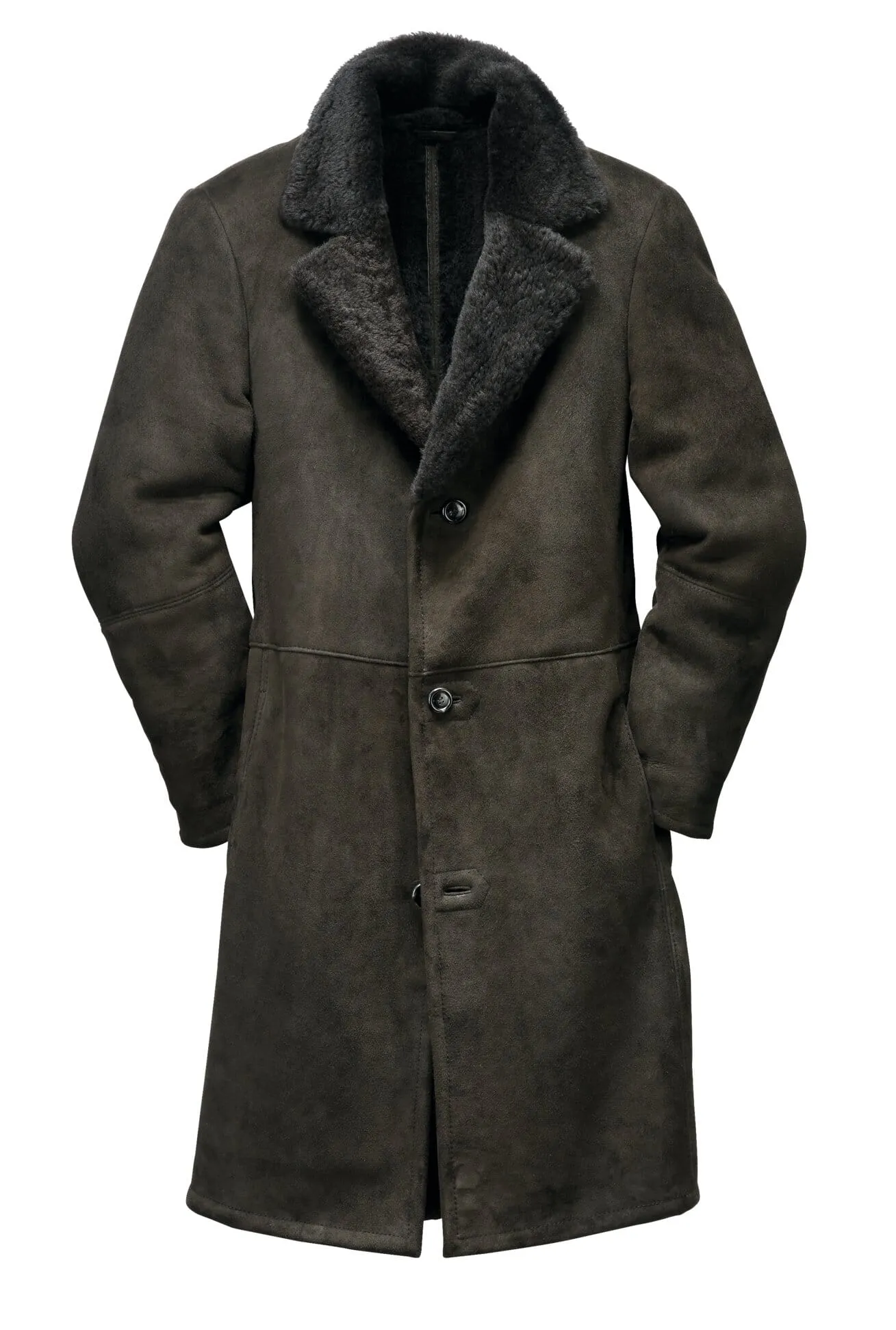 Iceland lamb coat for men in Anthracite color from Manufactum.