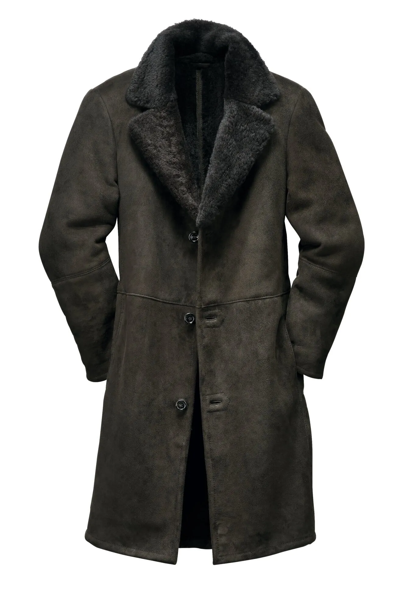 Iceland lamb coat for men in Anthracite color from Manufactum.