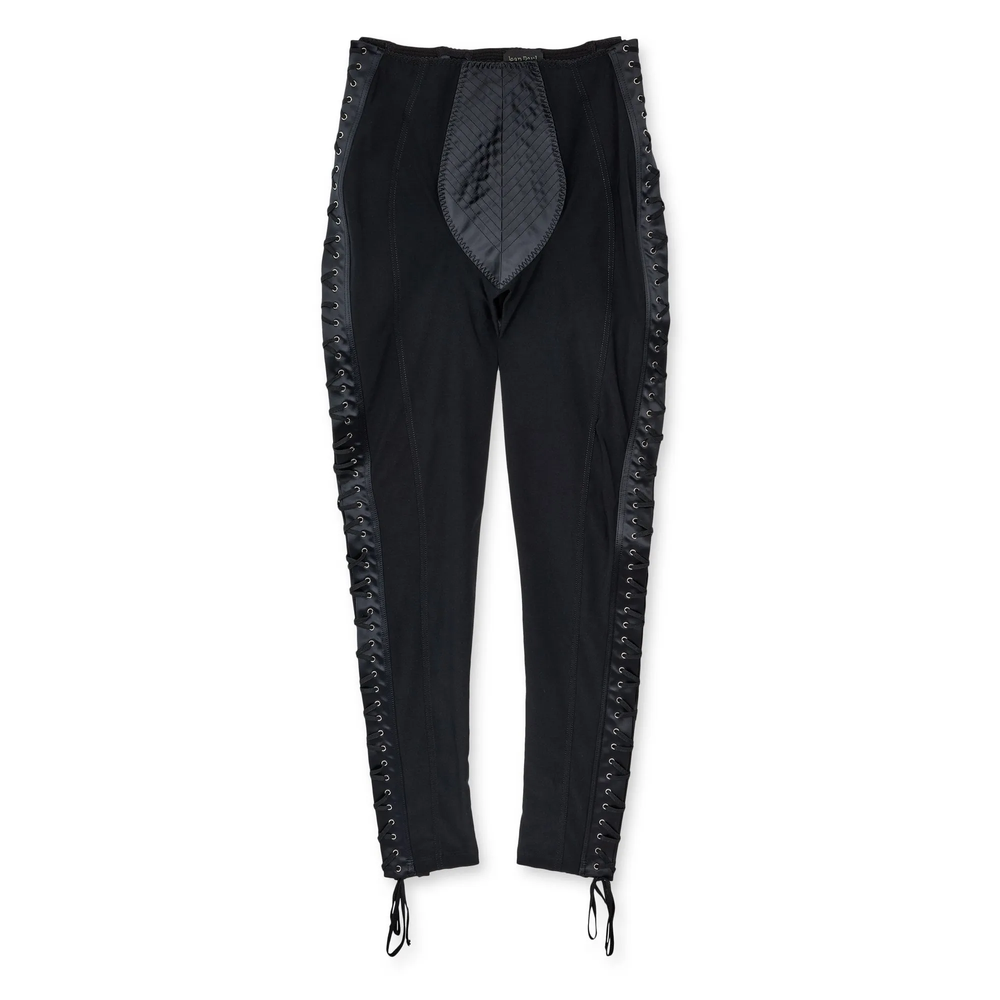 Iconic black leggings with topstitch details by Jean Paul Gaultier and Lotta Volkova.