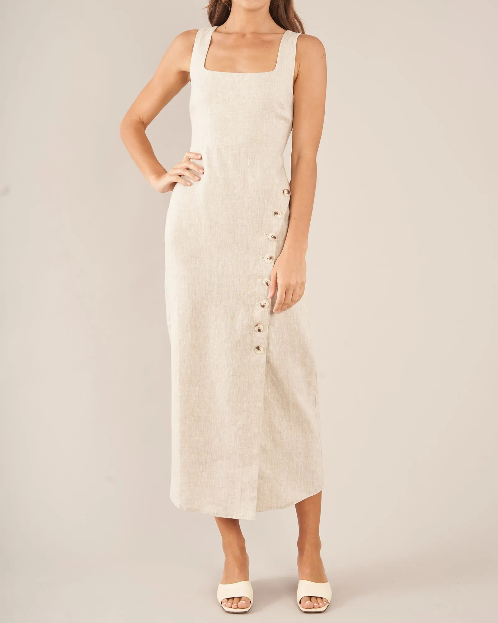 Imari Linen Midi Dress - Natural: Best Keywords for Google Ranking