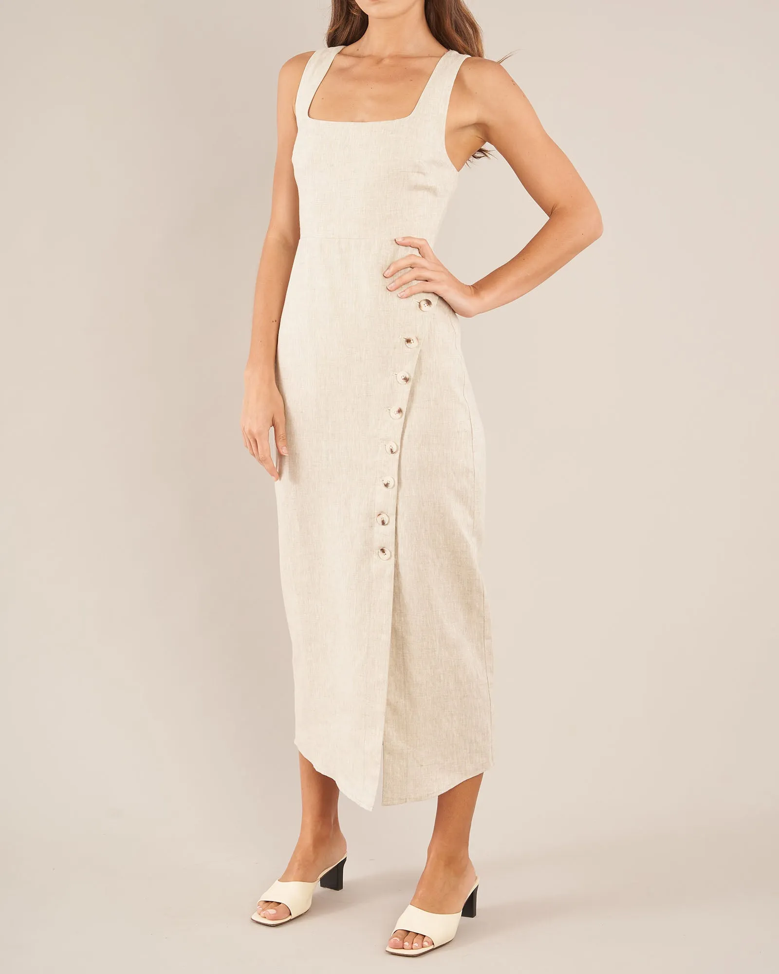 Imari Linen Midi Dress - Natural: Best Keywords for Google Ranking