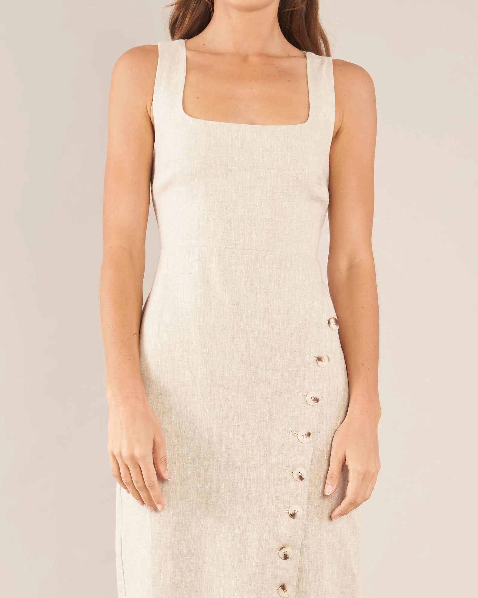 Imari Linen Midi Dress - Natural: Best Keywords for Google Ranking