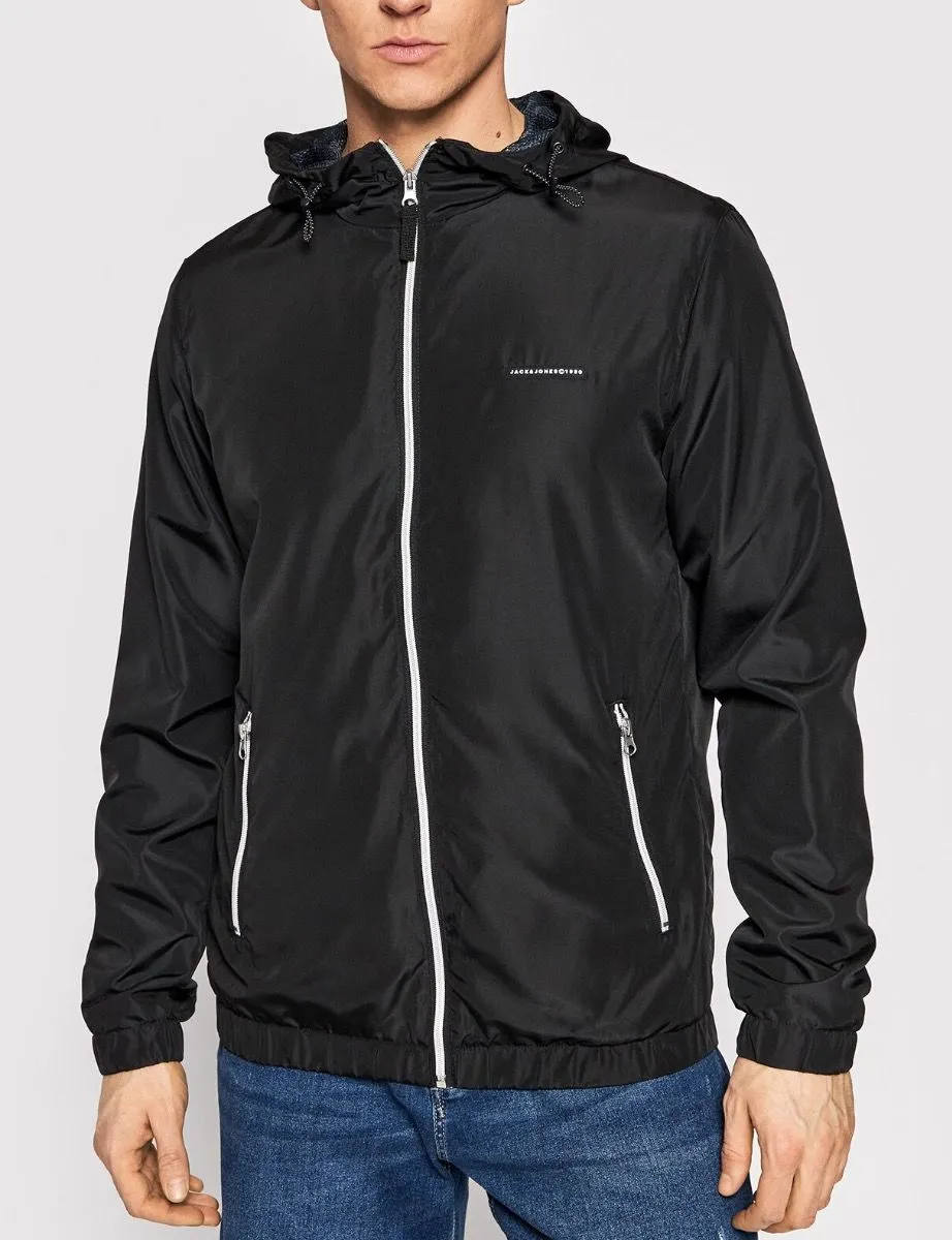 Jack and Jones Hooded Jungle Casual Jacket in Black