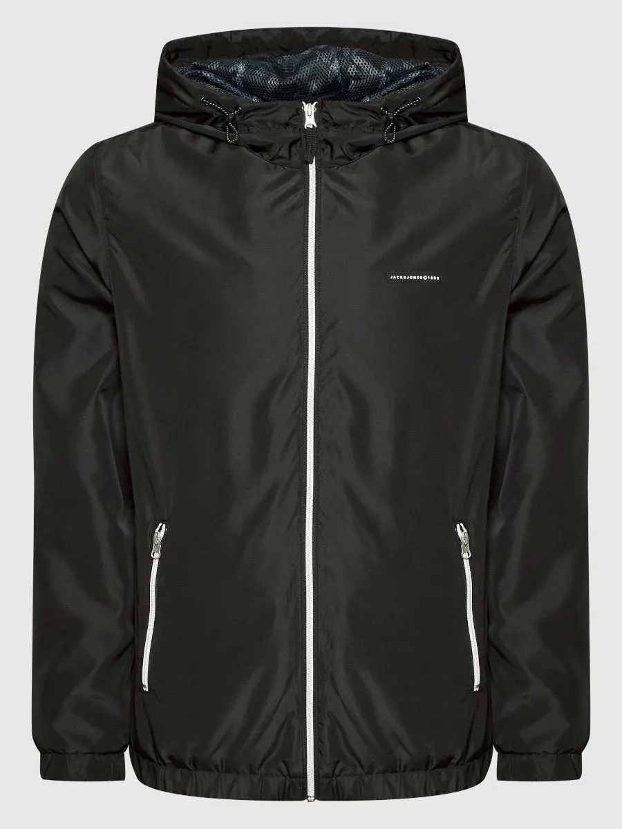 Jack and Jones Hooded Jungle Casual Jacket in Black