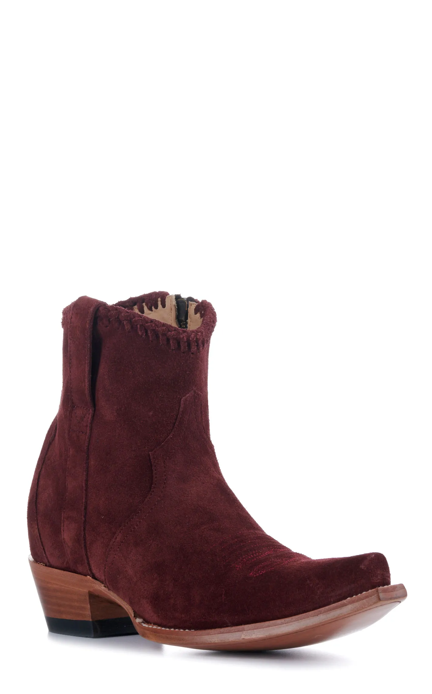 JRC & Sons Women's Wine Morgan Water-Resistant Suede Snip Toe Booties