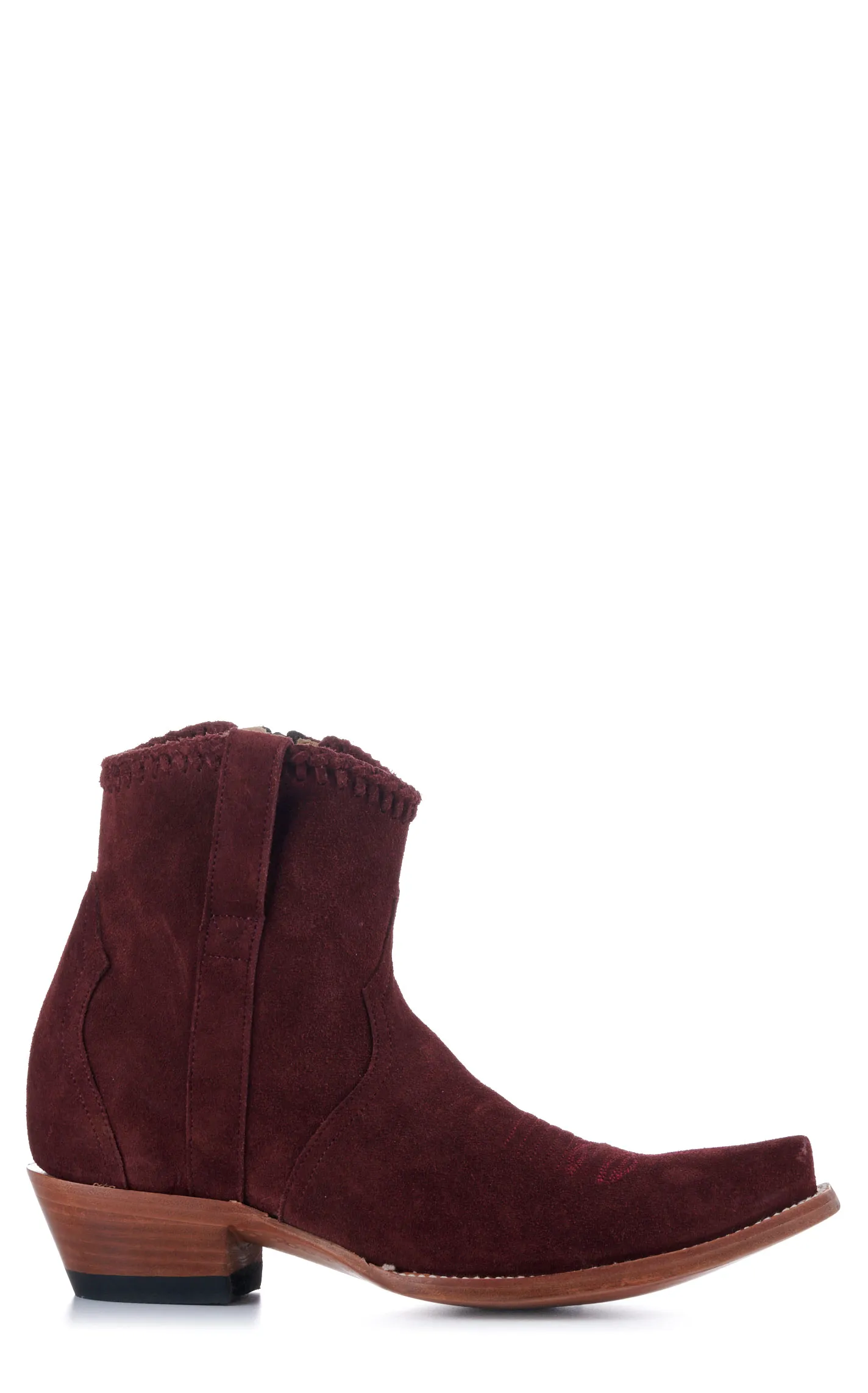 JRC & Sons Women's Wine Morgan Water-Resistant Suede Snip Toe Booties