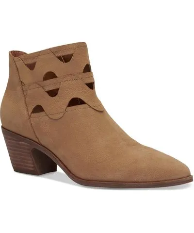 Lucky Brand Women's Gezana Nubuck Cut-Out Ankle Boots