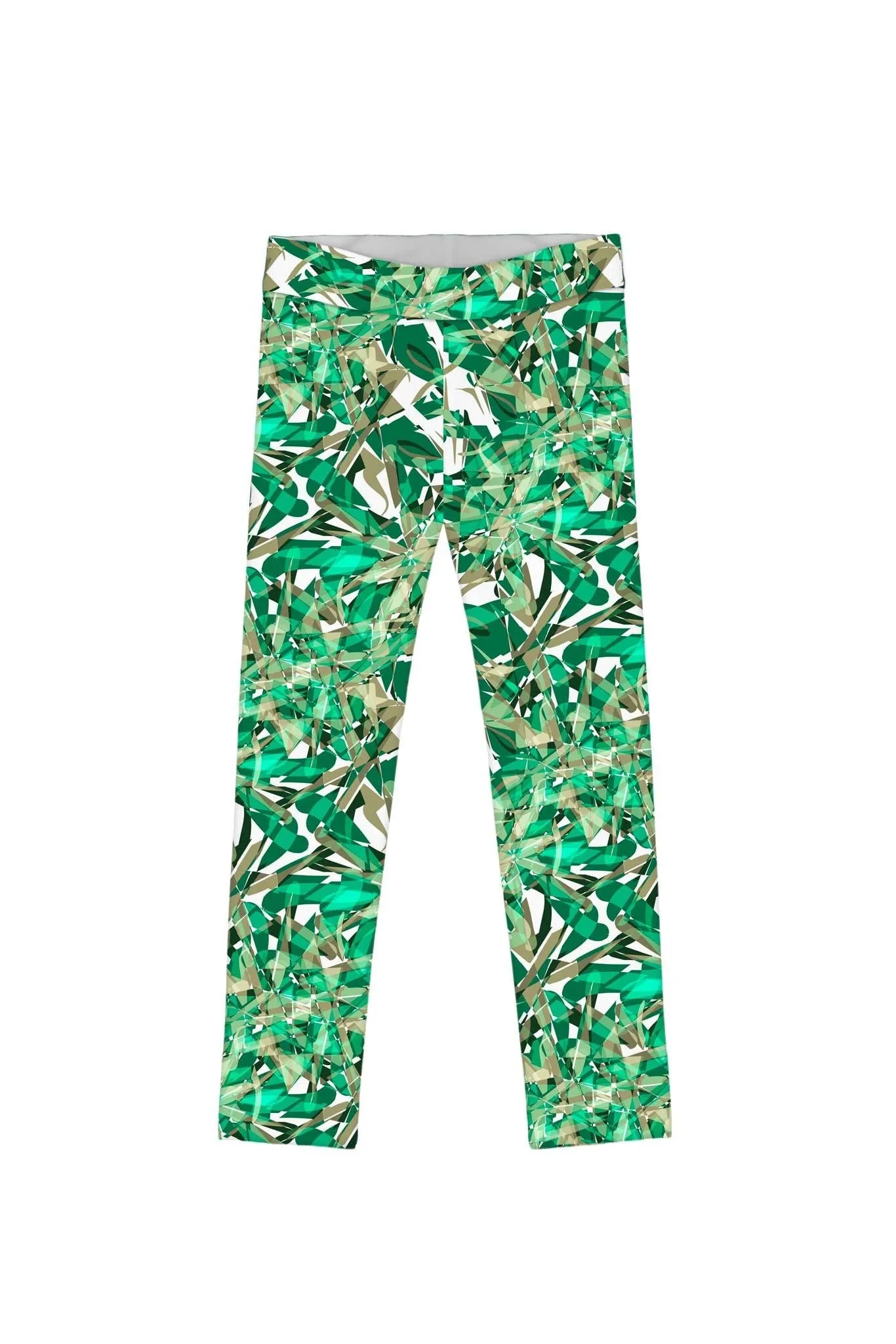 Lucy Cute Green Printed Leggings for Girls